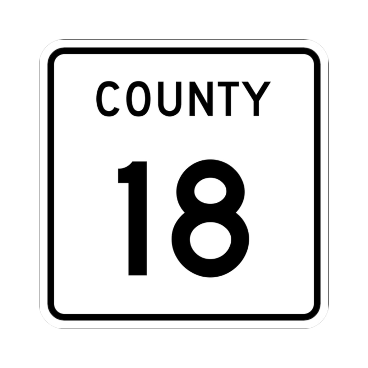 County 18 square (Minnesota) (Road Sign) STICKER Vinyl Kiss-Cut Decal