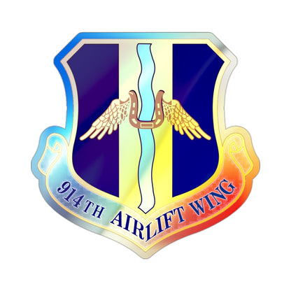 914th Airlift Wing (U.S. Air Force) Holographic STICKER Die-Cut Vinyl Decal-2 Inch-The Sticker Space