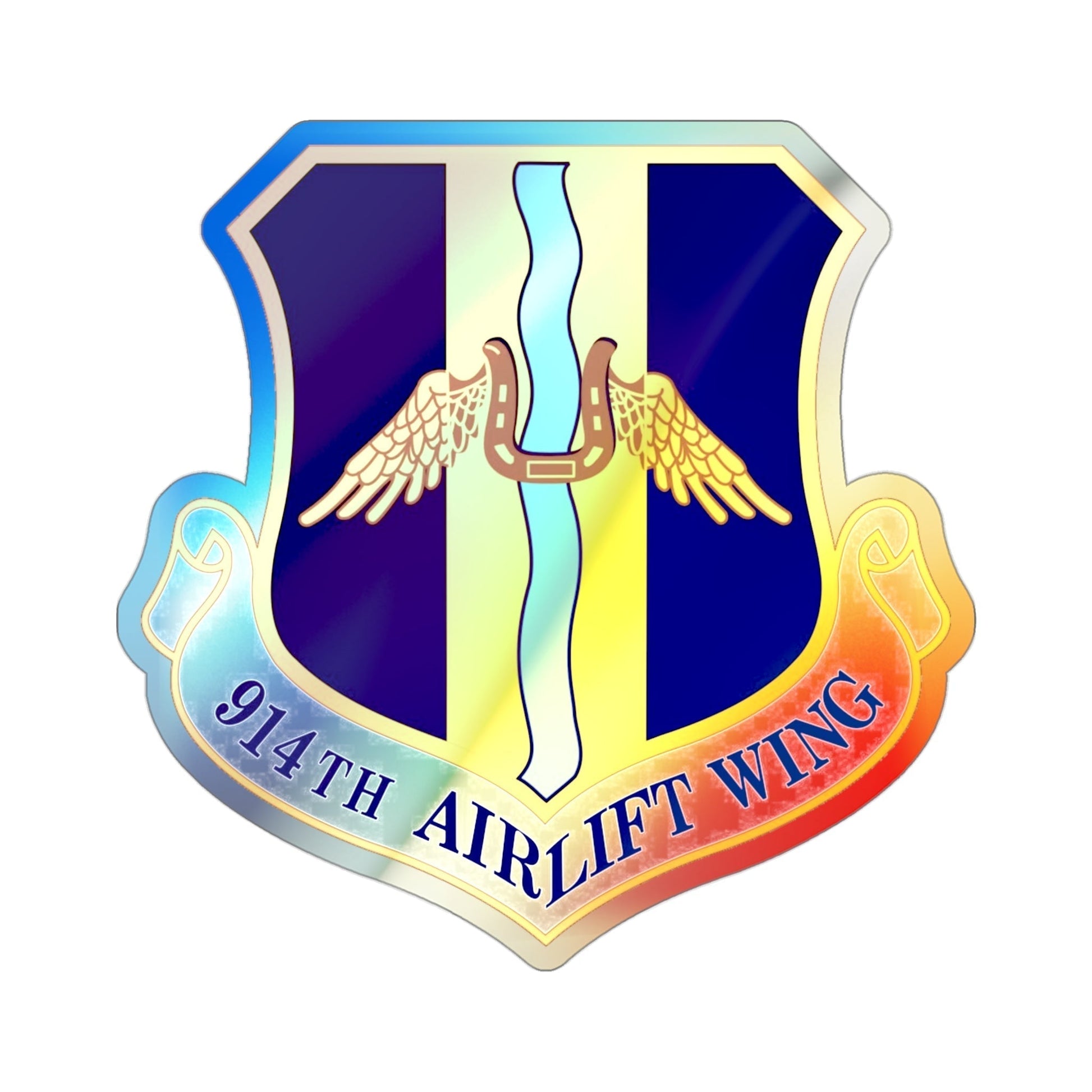 914th Airlift Wing (U.S. Air Force) Holographic STICKER Die-Cut Vinyl Decal-3 Inch-The Sticker Space