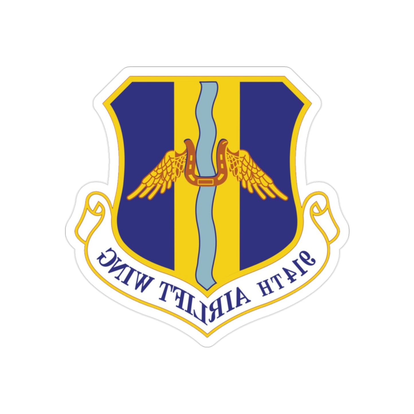 914th Airlift Wing (U.S. Air Force) REVERSE PRINT Transparent STICKER-2" × 2"-The Sticker Space