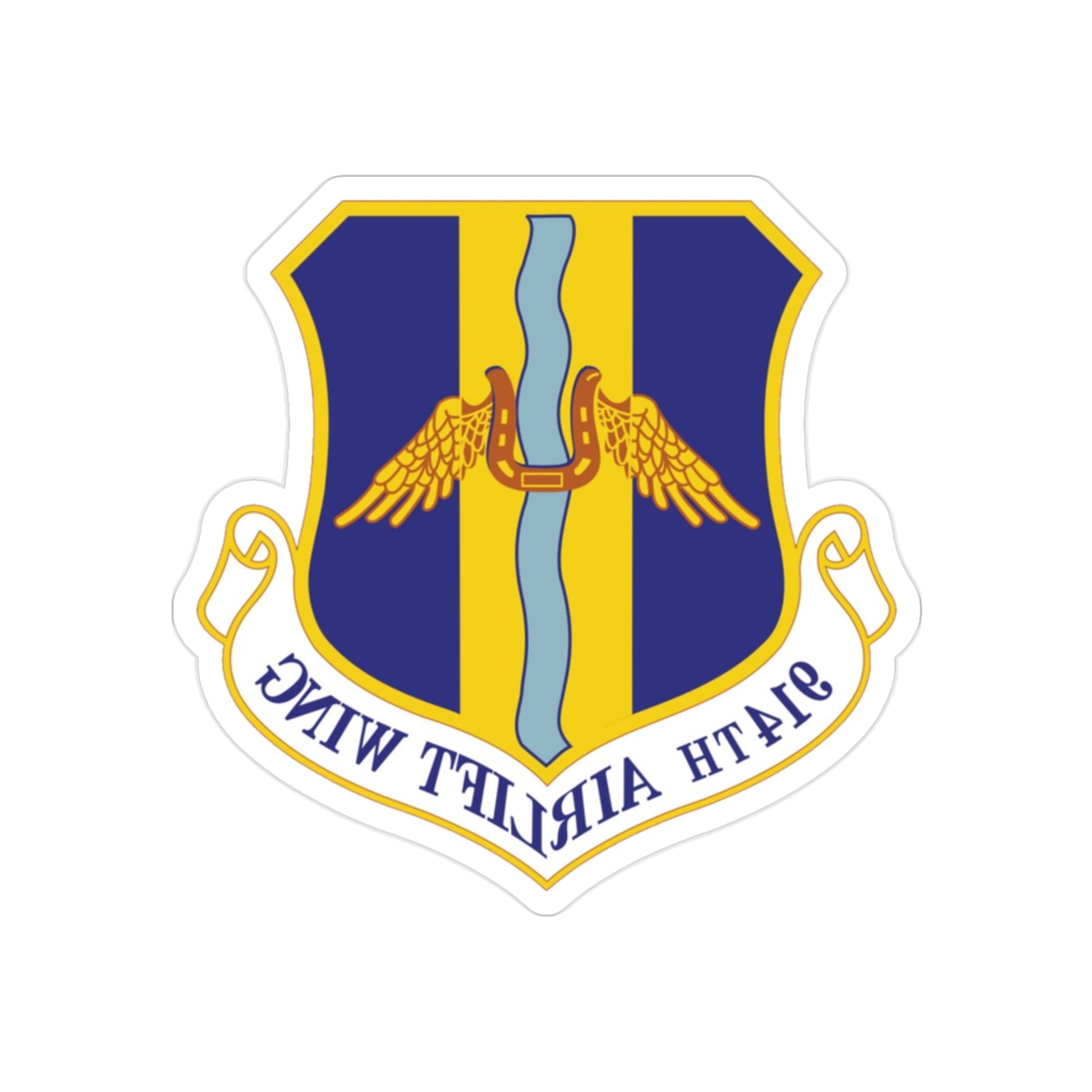 914th Airlift Wing (U.S. Air Force) REVERSE PRINT Transparent STICKER-2" × 2"-The Sticker Space