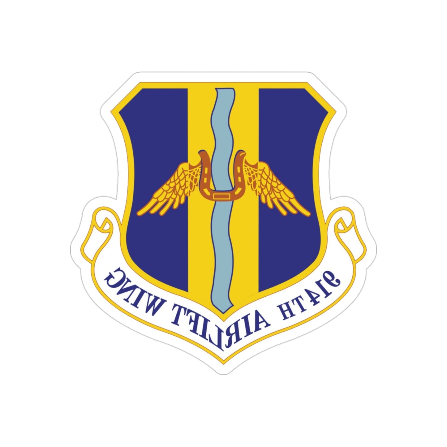 914th Airlift Wing (U.S. Air Force) REVERSE PRINT Transparent STICKER-3" × 3"-The Sticker Space