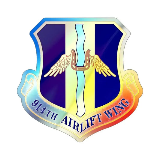 914th Airlift Wing (U.S. Air Force) Holographic STICKER Die-Cut Vinyl Decal 6 Inch Holographic - The Sticker Space