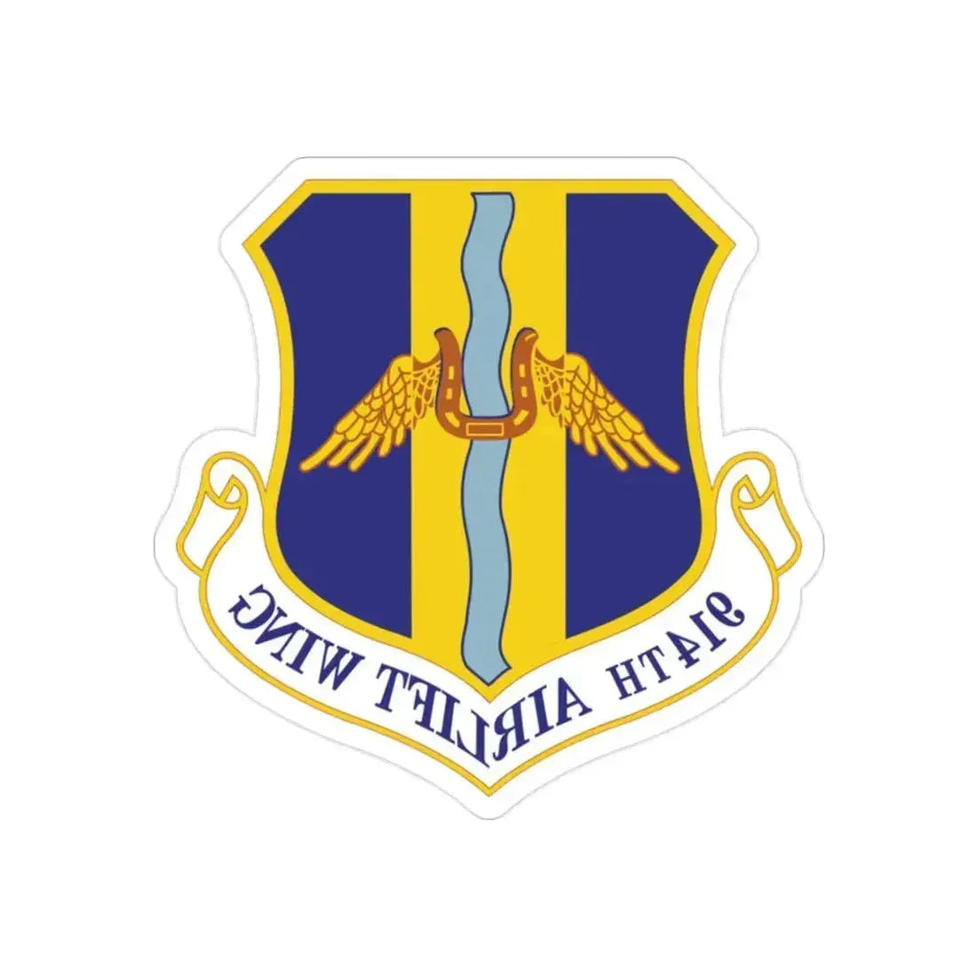914th Airlift Wing (U.S. Air Force) REVERSE PRINT Transparent Die-Cut STICKER 2 Inch Die-Cut Transparent - The Sticker Space