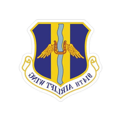 914th Airlift Wing (U.S. Air Force) REVERSE PRINT Transparent Die-Cut STICKER 2 Inch Die-Cut Transparent - The Sticker Space