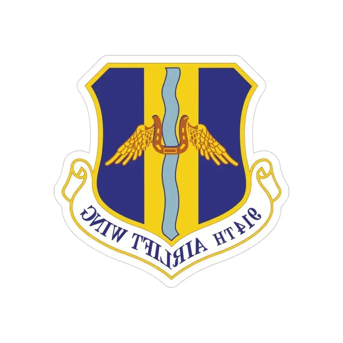 914th Airlift Wing (U.S. Air Force) REVERSE PRINT Transparent Die-Cut STICKER 3 Inch Die-Cut Transparent - The Sticker Space