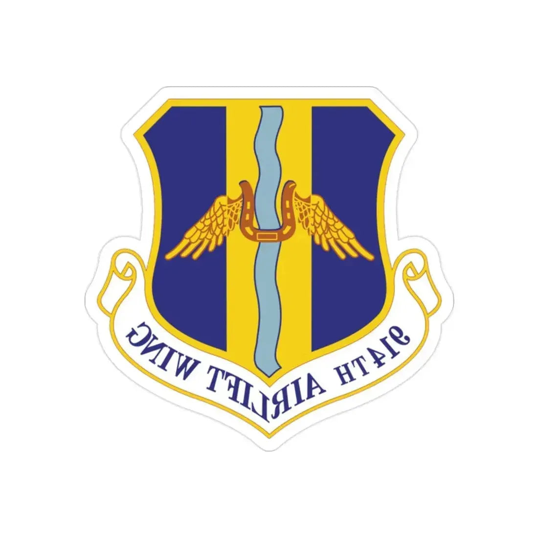 914th Airlift Wing (U.S. Air Force) REVERSE PRINT Transparent Die-Cut STICKER - The Sticker Space