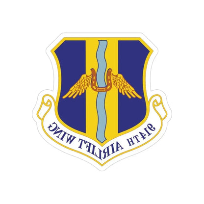 914th Airlift Wing (U.S. Air Force) REVERSE PRINT Transparent Die-Cut STICKER - The Sticker Space