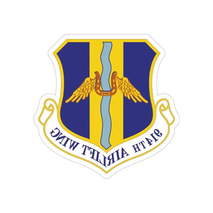 914th Airlift Wing (U.S. Air Force) REVERSE PRINT Transparent Die-Cut STICKER - The Sticker Space