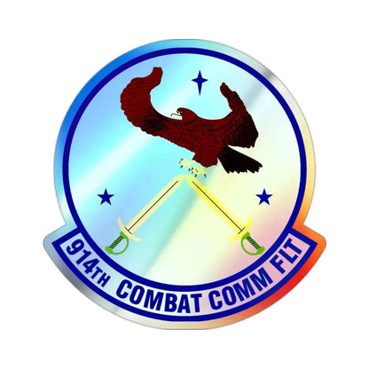 914th Combat Communications Flight (U.S. Air Force) Holographic STICKER Die-Cut Vinyl Decal 2 Inch Holographic - The Sticker Space