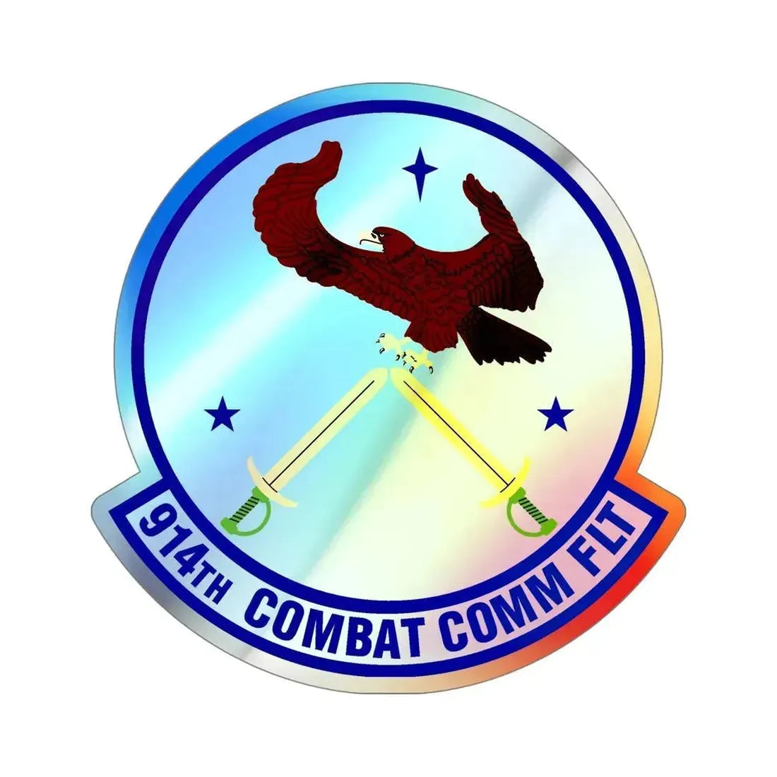 914th Combat Communications Flight (U.S. Air Force) Holographic STICKER Die-Cut Vinyl Decal 5 Inch Holographic - The Sticker Space