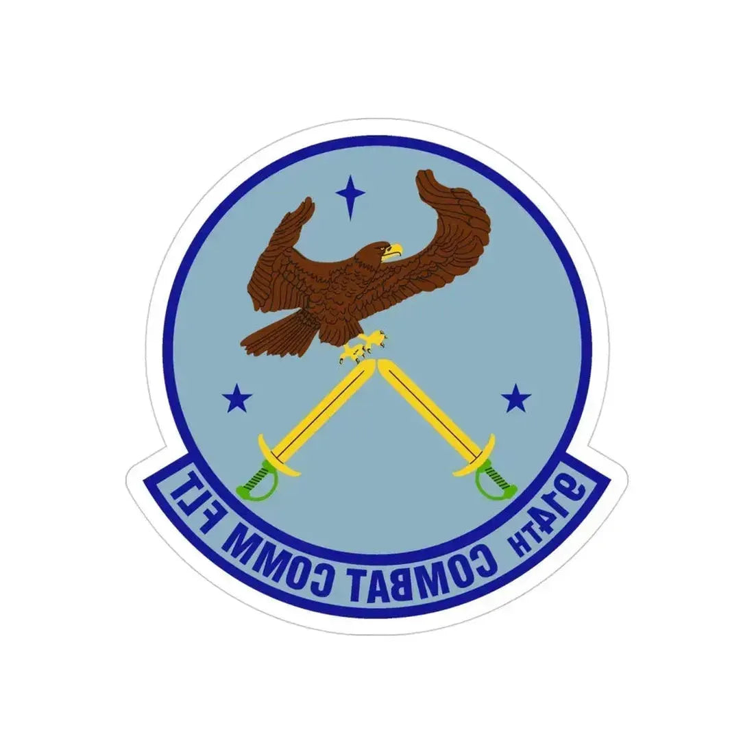 914th Combat Communications Flight (U.S. Air Force) REVERSE PRINT Transparent Die-Cut STICKER 4 Inch Die-Cut Transparent - The Sticker Space