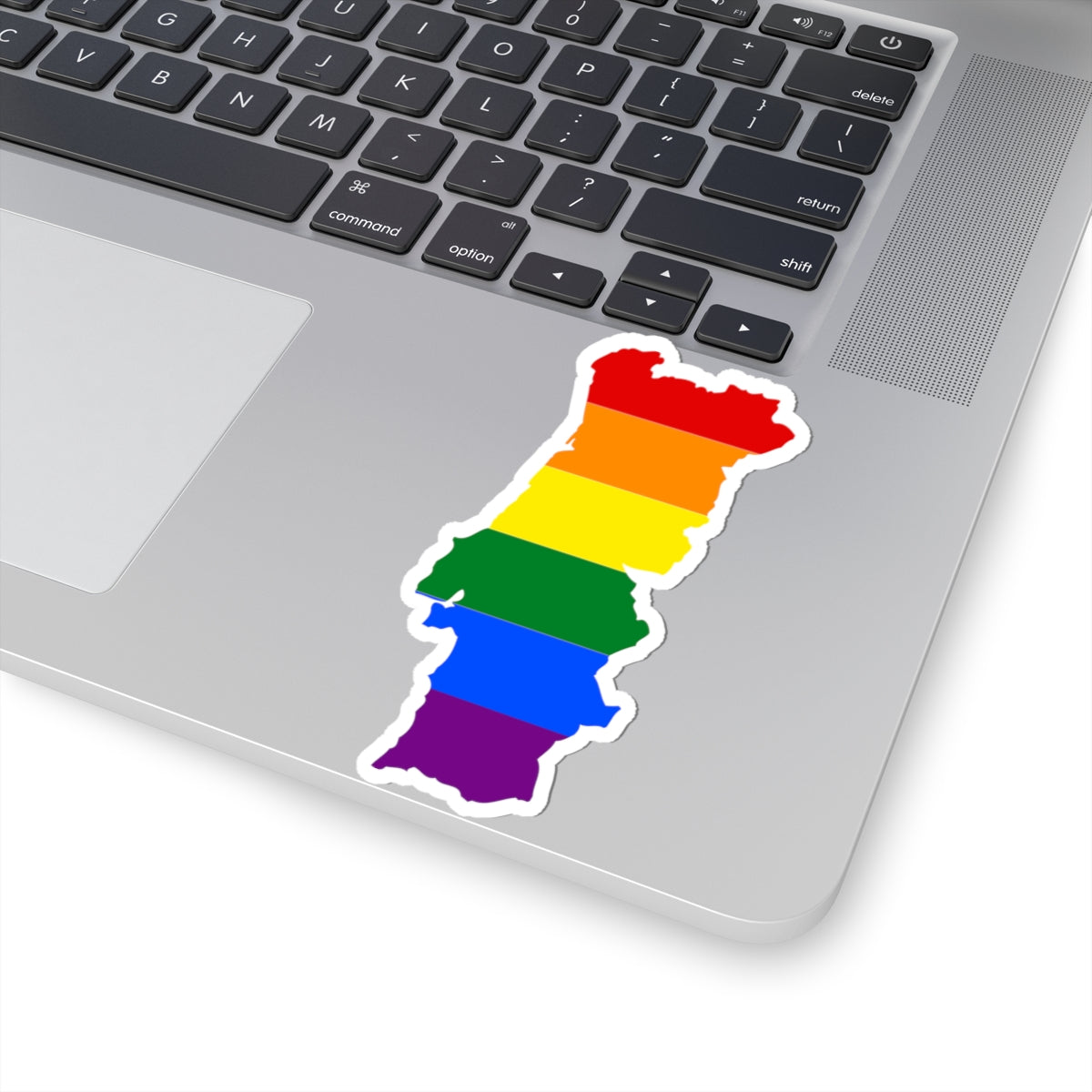 LGBT flag map of Portugal (Portugal) STICKER Vinyl Kiss-Cut Decal