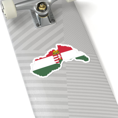 Flag-map of Hungary 1940-1941 (Hungary) STICKER Vinyl Kiss-Cut Decal