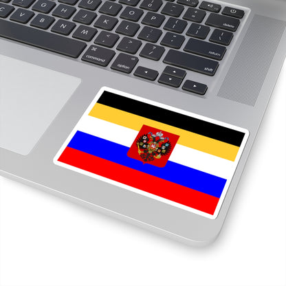 Flag of Russia combined tricolor with Imperial coat of arms (Russia) STICKER Vinyl Kiss-Cut Decal