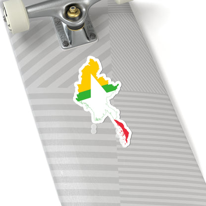 Flag map of Myanmar (Myanmar) STICKER Vinyl Kiss-Cut Decal