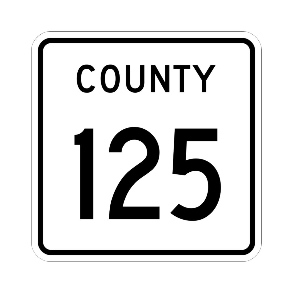 County 125 square (Minnesota) (Road Sign) STICKER Vinyl Kiss-Cut Decal
