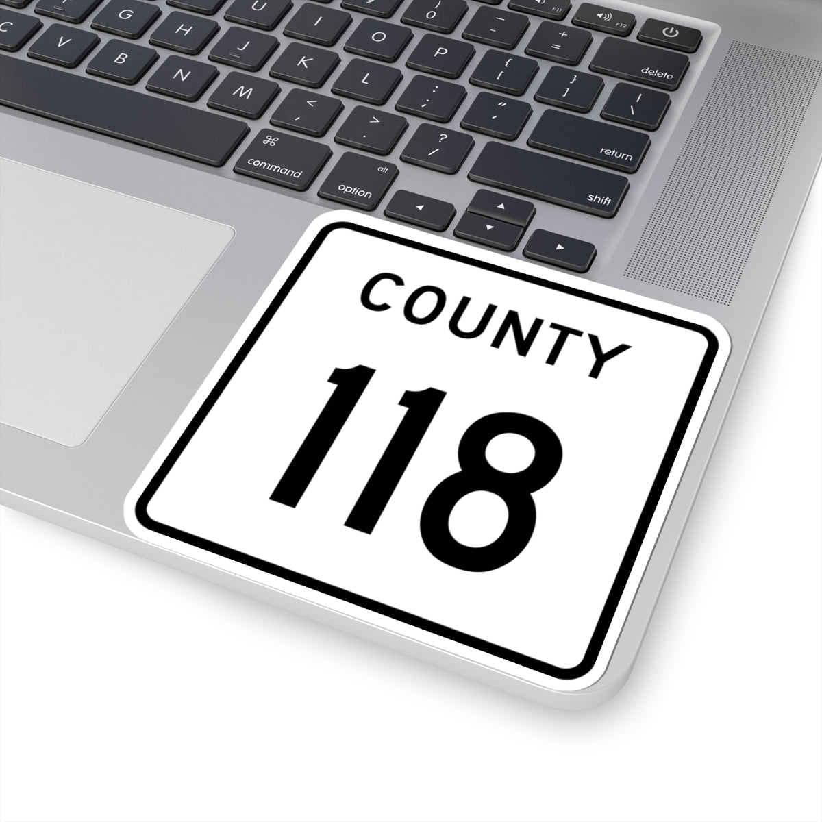 County 118 square (Minnesota) (Road Sign) STICKER Vinyl Kiss-Cut Decal