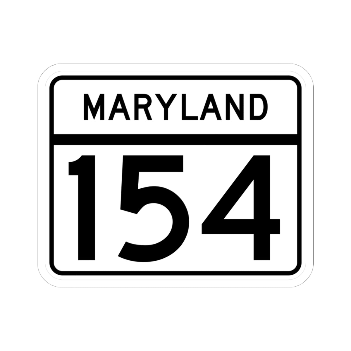 MD Route 154 (Maryland) (Road Sign) STICKER Vinyl Kiss-Cut Decal