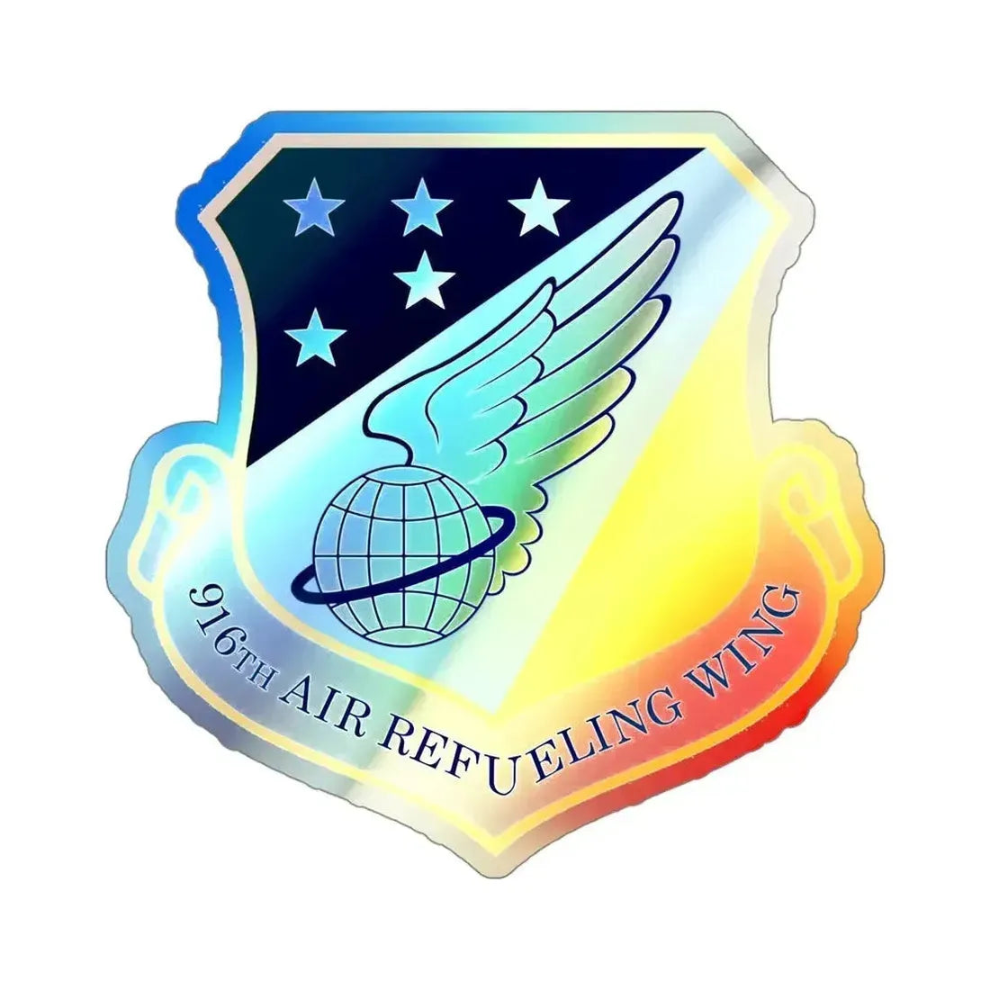 916th Air Refueling Wing (U.S. Air Force) Holographic STICKER Die-Cut Vinyl Decal 4 Inch Holographic - The Sticker Space