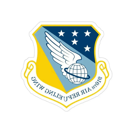 916th Air Refueling Wing (U.S. Air Force) REVERSE PRINT Transparent Die-Cut STICKER 6 Inch Die-Cut Transparent - The Sticker Space