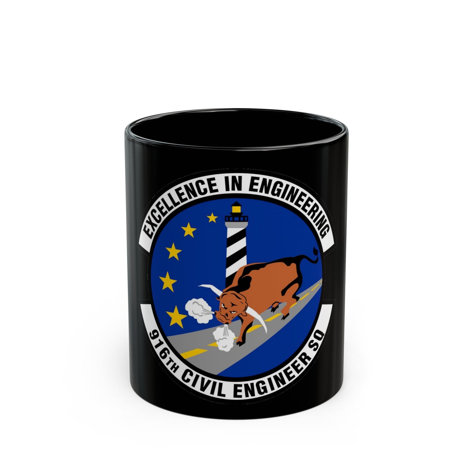 916th Civil Engineer Squadron (U.S. Air Force) Black Coffee Mug-11oz-The Sticker Space