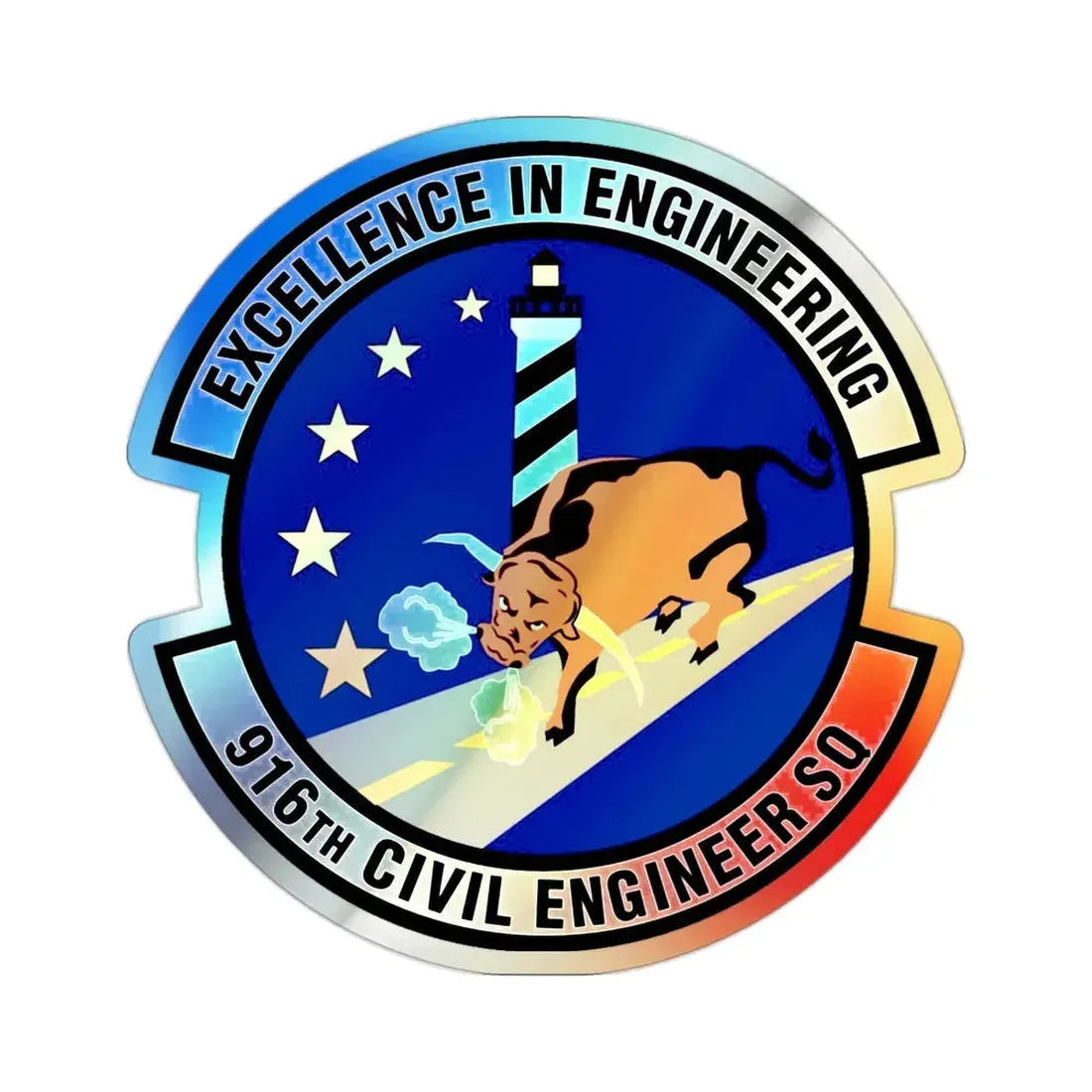 916th Civil Engineer Squadron (U.S. Air Force) Holographic STICKER Die-Cut Vinyl Decal - The Sticker Space