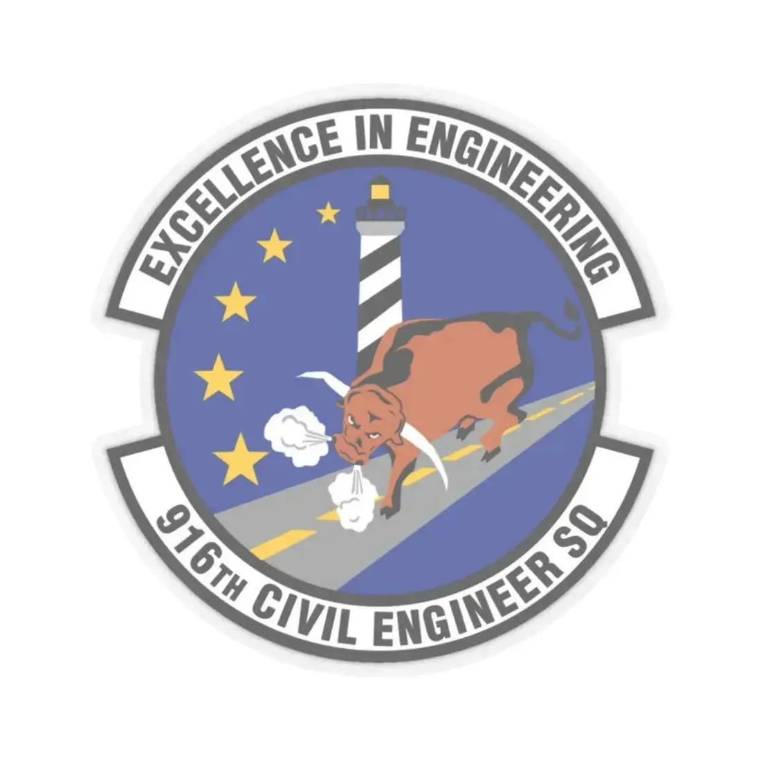 916th Civil Engineer Squadron (U.S. Air Force) STICKER Vinyl Kiss-Cut Decal 2 Inch Transparent - The Sticker Space