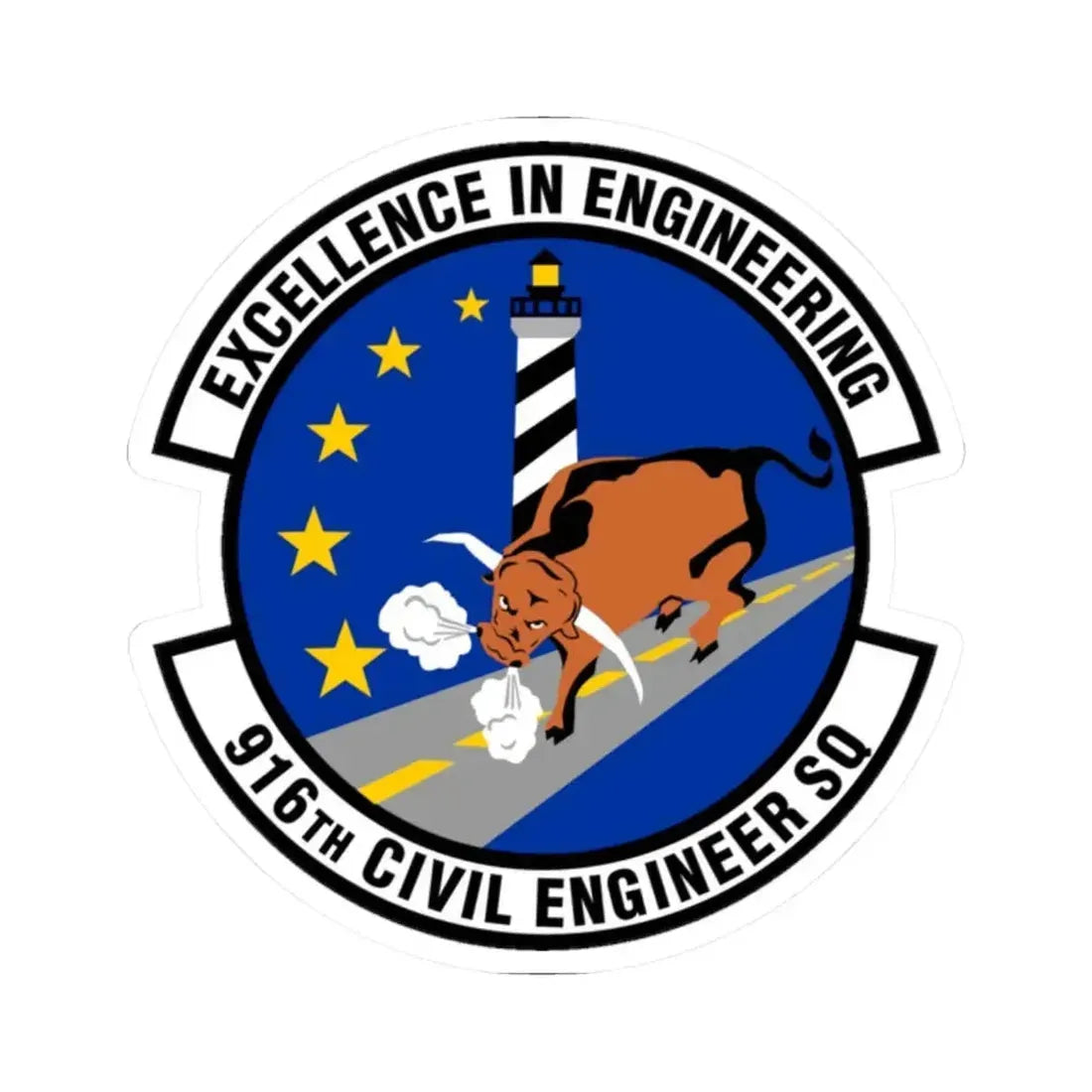 916th Civil Engineer Squadron (U.S. Air Force) STICKER Vinyl Kiss-Cut Decal 2 Inch White - The Sticker Space