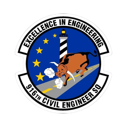 916th Civil Engineer Squadron (U.S. Air Force) STICKER Vinyl Kiss-Cut Decal 3 Inch White - The Sticker Space