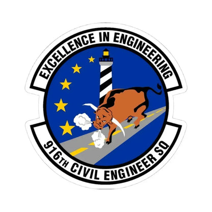916th Civil Engineer Squadron (U.S. Air Force) STICKER Vinyl Kiss-Cut Decal 4 Inch White - The Sticker Space