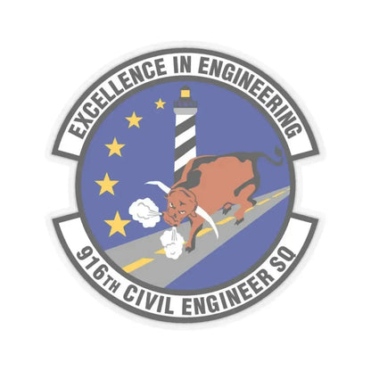916th Civil Engineer Squadron (U.S. Air Force) STICKER Vinyl Kiss-Cut Decal 6 Inch Transparent - The Sticker Space