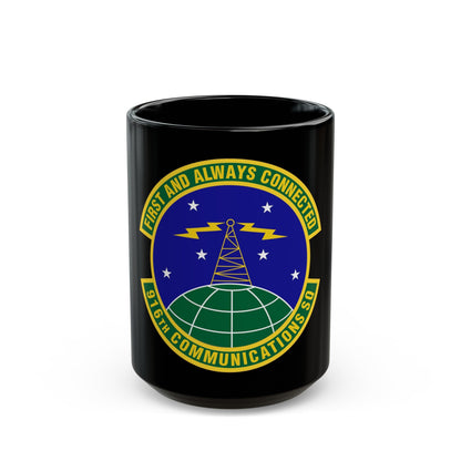 916th Communications Squadron (U.S. Air Force) Black Coffee Mug-15oz-The Sticker Space