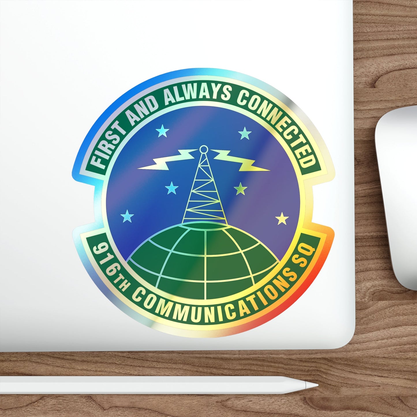 916th Communications Squadron (U.S. Air Force) Holographic STICKER Die-Cut Vinyl Decal-The Sticker Space