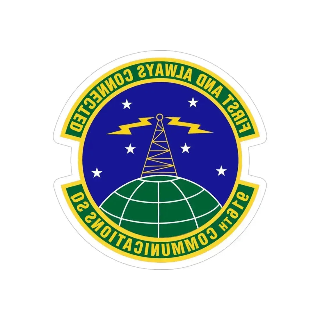 916th Communications Squadron (U.S. Air Force) REVERSE PRINT Transparent Die-Cut STICKER - The Sticker Space