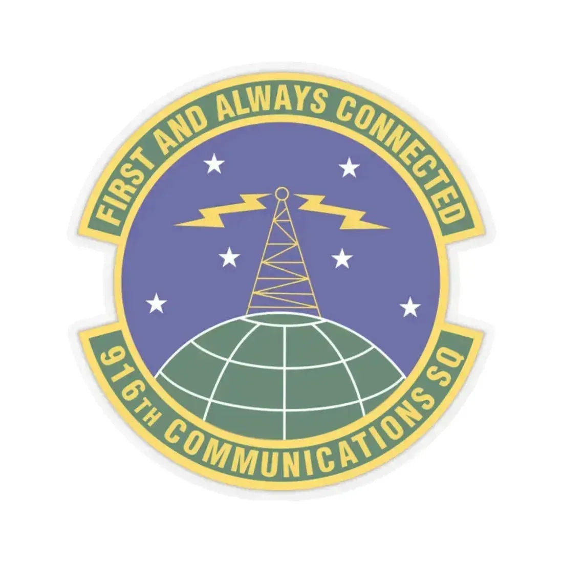 916th Communications Squadron (U.S. Air Force) STICKER Vinyl Kiss-Cut Decal 2 Inch Transparent - The Sticker Space
