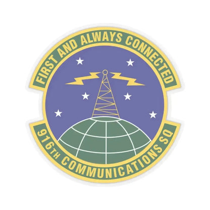 916th Communications Squadron (U.S. Air Force) STICKER Vinyl Kiss-Cut Decal 2 Inch Transparent - The Sticker Space