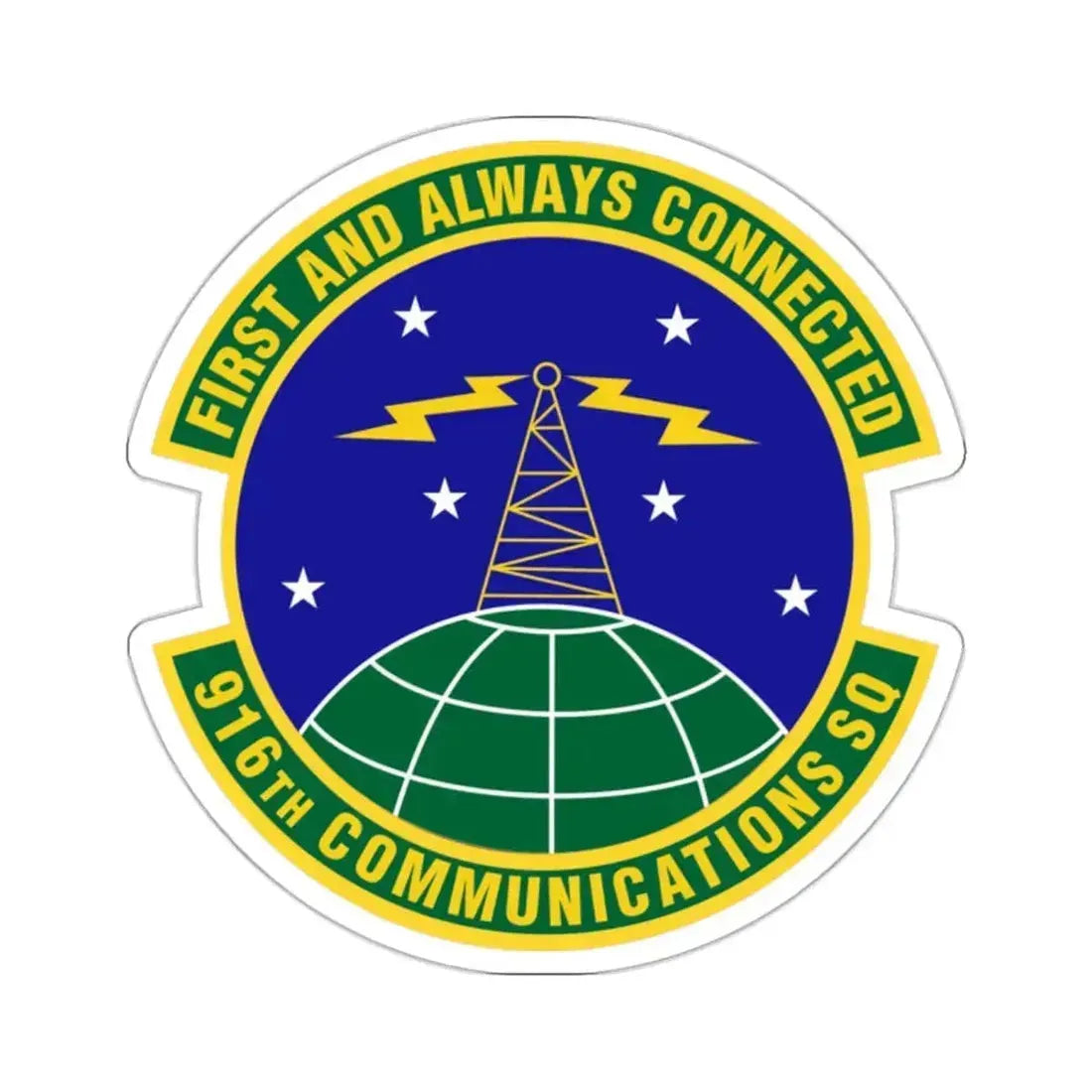 916th Communications Squadron (U.S. Air Force) STICKER Vinyl Kiss-Cut Decal 2 Inch White - The Sticker Space