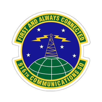 916th Communications Squadron (U.S. Air Force) STICKER Vinyl Kiss-Cut Decal 3 Inch White - The Sticker Space