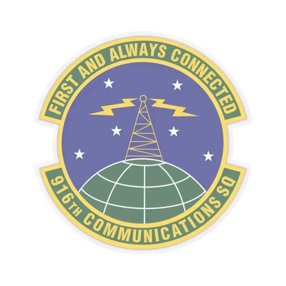 916th Communications Squadron (U.S. Air Force) STICKER Vinyl Kiss-Cut Decal 4 Inch Transparent - The Sticker Space