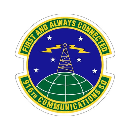 916th Communications Squadron (U.S. Air Force) STICKER Vinyl Kiss-Cut Decal 4 Inch White - The Sticker Space