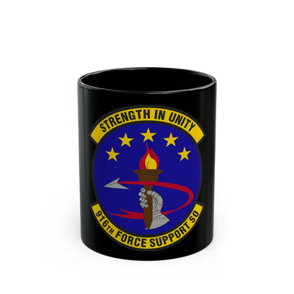 916th Force Support Squadron (U.S. Air Force) Black Coffee Mug-11oz-The Sticker Space