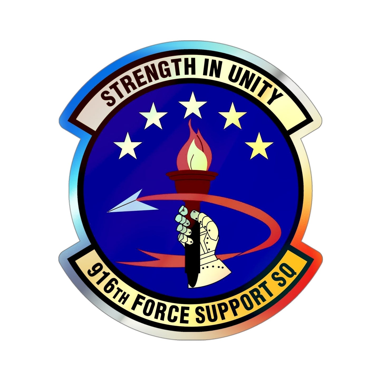 916th Force Support Squadron (U.S. Air Force) Holographic STICKER Die-Cut Vinyl Decal-4 Inch-The Sticker Space