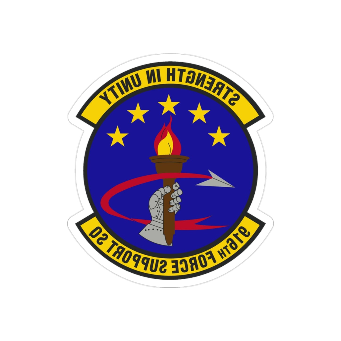 916th Force Support Squadron (U.S. Air Force) REVERSE PRINT Transparent STICKER-2" × 2"-The Sticker Space