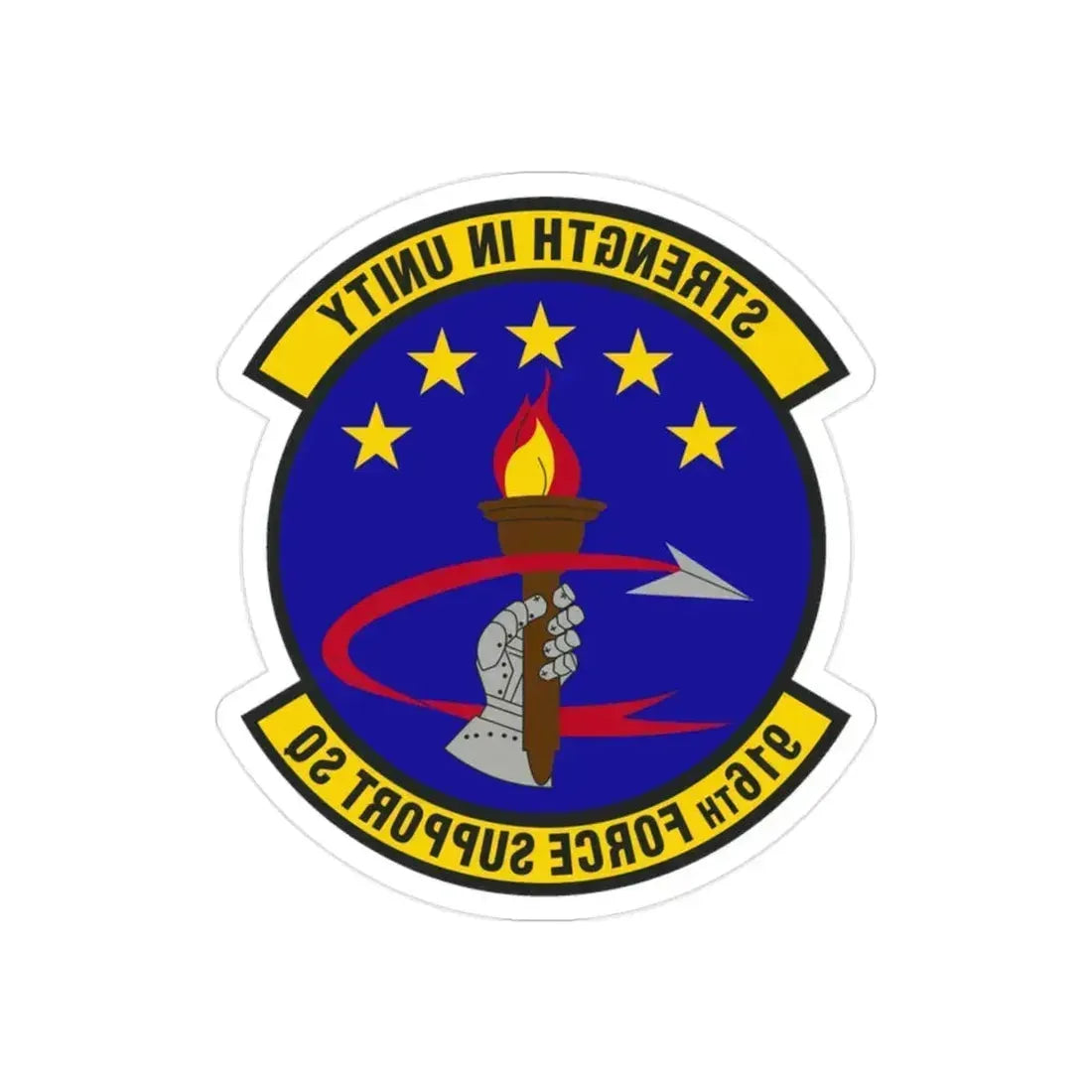916th Force Support Squadron (U.S. Air Force) REVERSE PRINT Transparent Die-Cut STICKER 2 Inch Die-Cut Transparent - The Sticker Space