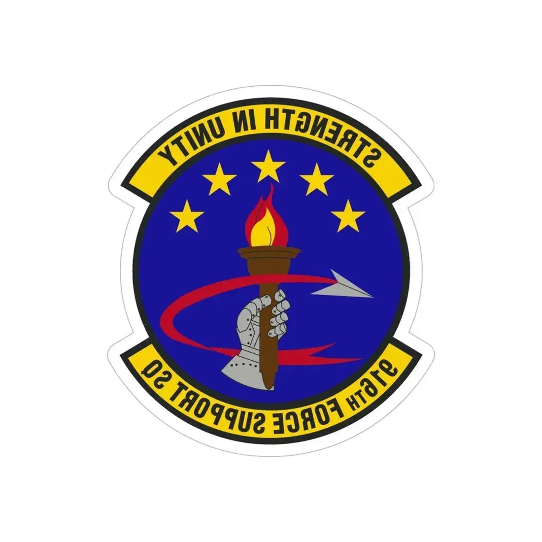 916th Force Support Squadron (U.S. Air Force) REVERSE PRINT Transparent Die-Cut STICKER - The Sticker Space