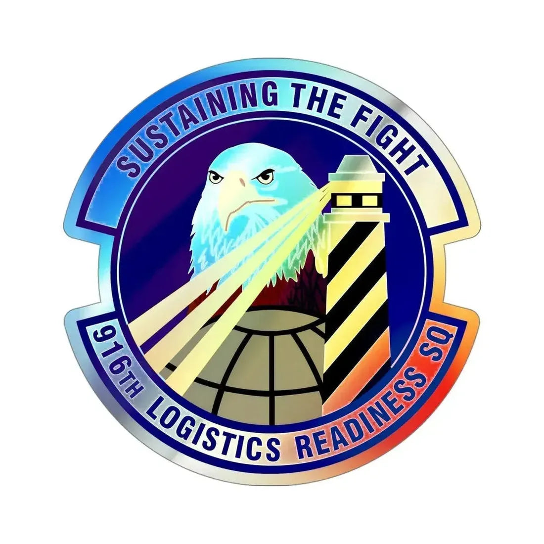 916th Logistics Readiness Squadron (U.S. Air Force) Holographic STICKER Die-Cut Vinyl Decal 4 Inch Holographic - The Sticker Space