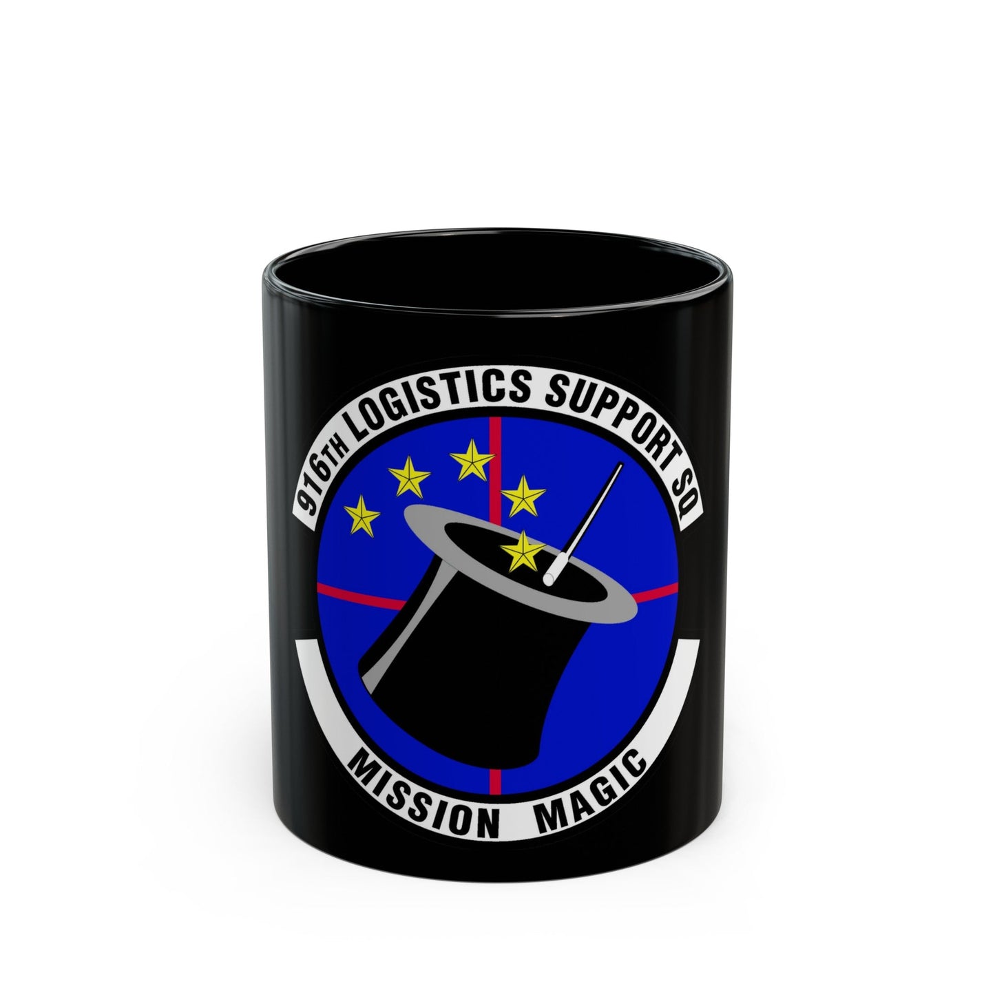 916th Logistics Support Squadron (U.S. Air Force) Black Coffee Mug-11oz-The Sticker Space