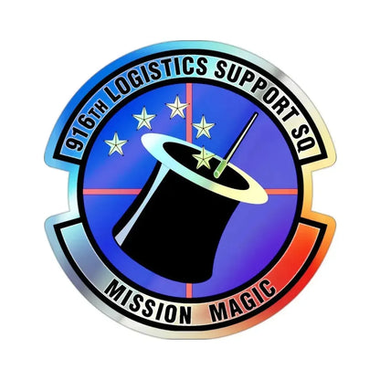916th Logistics Support Squadron (U.S. Air Force) Holographic STICKER Die-Cut Vinyl Decal 2 Inch Holographic - The Sticker Space