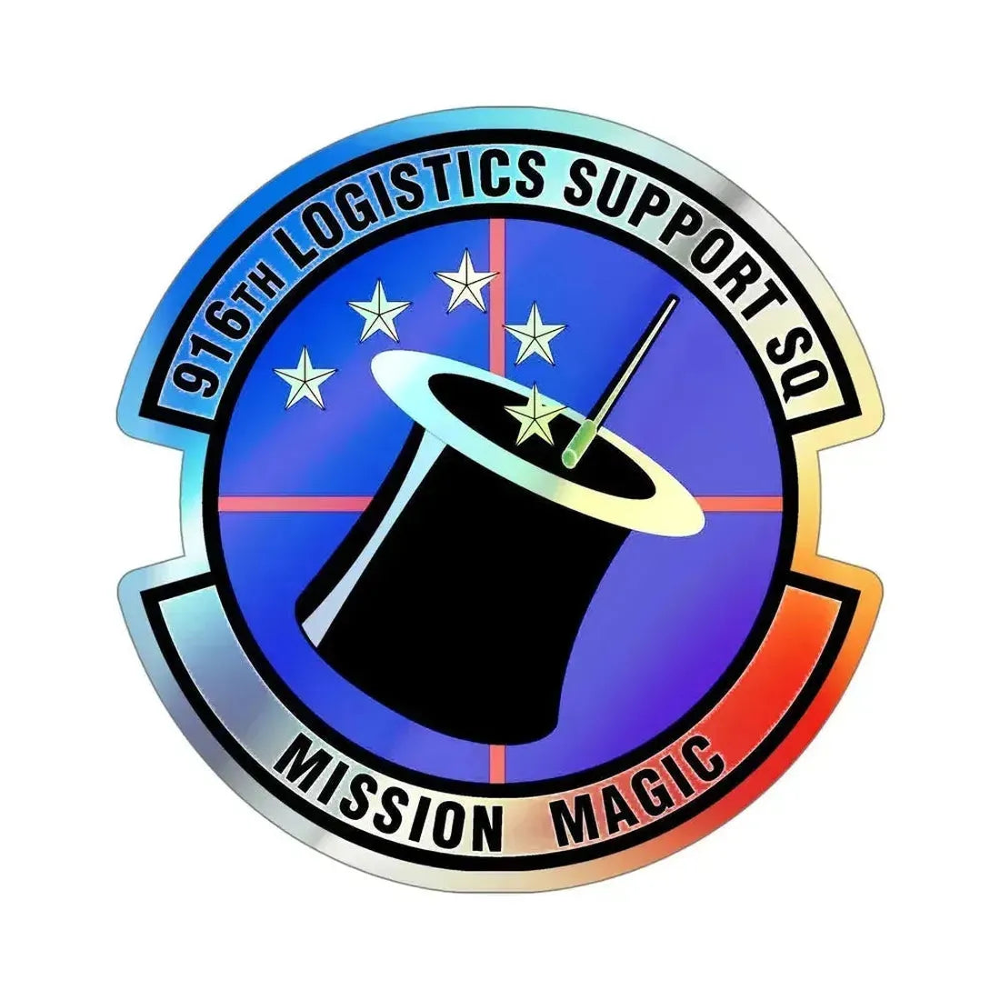 916th Logistics Support Squadron (U.S. Air Force) Holographic STICKER Die-Cut Vinyl Decal 5 Inch Holographic - The Sticker Space